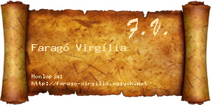 Faragó Virgília névjegykártya